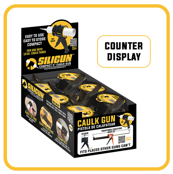 SILIGUN Compact Dripless Caulk Gun – 10 Oz Rodless Design With 12:1 Push Ratio, Lightweight ABS, Includes Caulking Tools For DIY & Pro Sealing